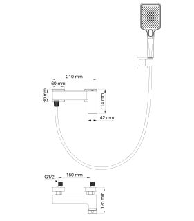 Смеситель для душа Wonzon & Woghand Cube 2.0 WW-88048068-BG брашированное золото